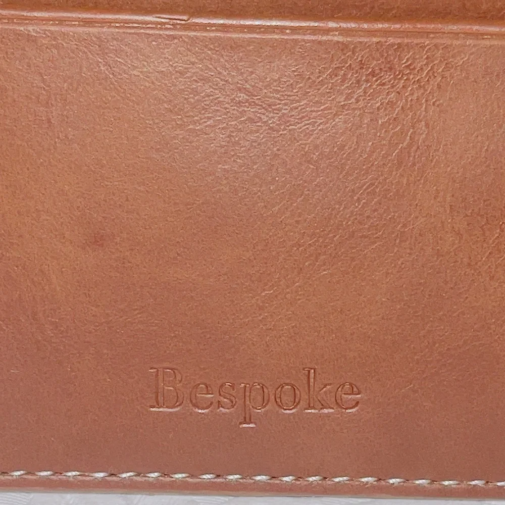 Bespoke Mens Card Holder Slim Wallet OS Brown Faux Leather Contrast Stitch
